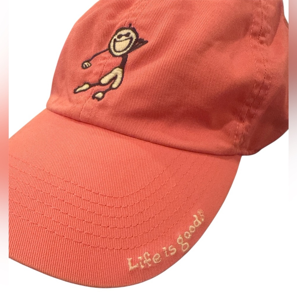 Life is Good pink cotton baseball cap “Jake” golfing